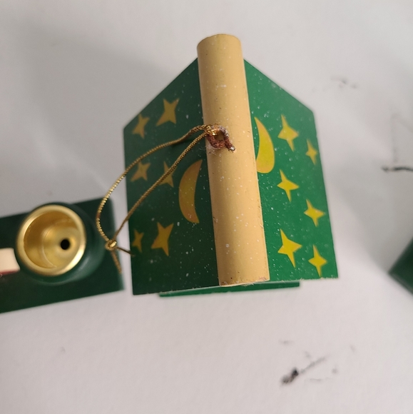 2 - Vintage Wooden LOVE Candle Holder 1- Santa front of house Christmas theme - Picture 8 of 10